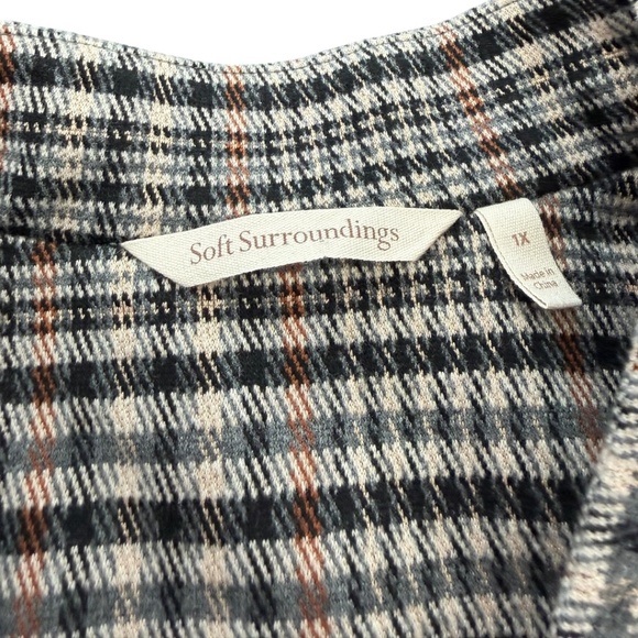 Soft Surroundings St. James Plaid Open Front Jacket Blazer Size 1X - Picture 6 of 13